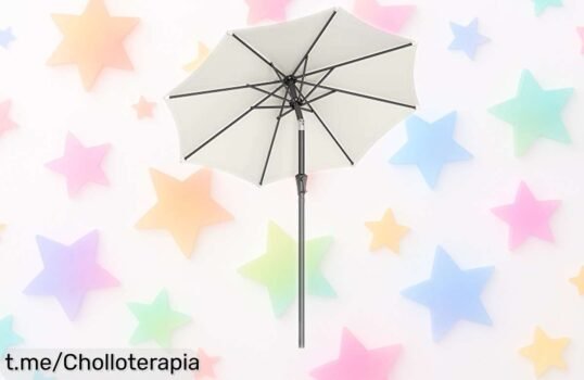 Sombrilla de jardín SONGMICS con manivela fácil que se inclina, aguanta todo y ahora a un precio de escándalo ¡No te quedes sin la tuya y disfruta del sol como nunca!