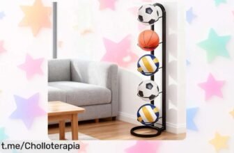 Soporte para pelotas WEFHEF de 5 niveles, ordena tu espacio con estilo y sin caídas; ¡aprovecha este precio increíble antes que se agote!