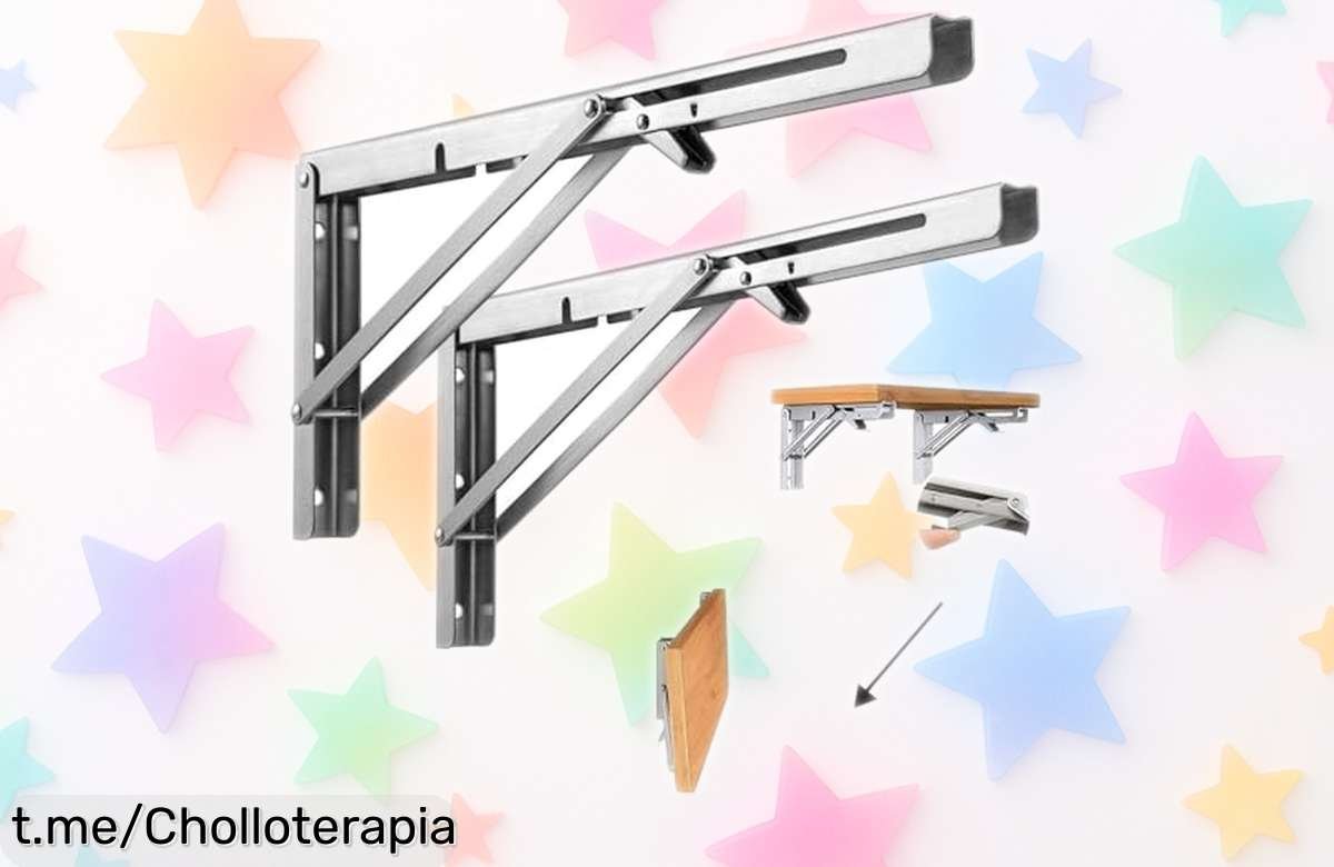 Soporte plegable de acero inoxidable que aguanta 85 kg y te organiza el espacio, una oferta única que llega para poner orden en tu vida ¡No te lo pierdas!