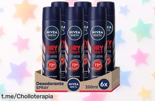Sorprendente desodorante en spray NIVEA MEN Dry Impact, pack de 6 unidades a un precio de ganga que no volverás a ver. ¡Hazte con ellas y cuida tu piel ahora mismo!