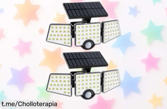 Sorprendente luz solar exterior Lepro con sensor y 3 cabezales: ¡ilumina tu jardín al mejor precio del mercado, oferta imperdible que no querrás dejar pasar!