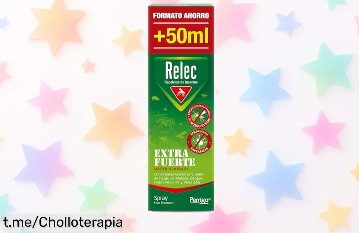 Spray antimosquitos Relec Extra Fuerte, con hasta 9 horas de protección. ¡No dejes que los mosquitos te arruinen el día! Aprovecha este ofertón antes de que se acabe.