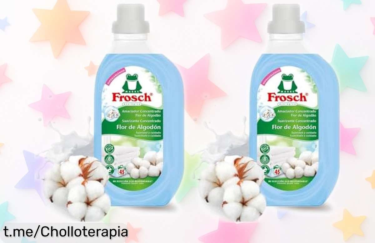 Suavizante ecológico Frosch Flor de Algodón en pack de 2 a un precio irreal, cuida tu ropa y mima tu piel: ¡no te lo puedes perder!
