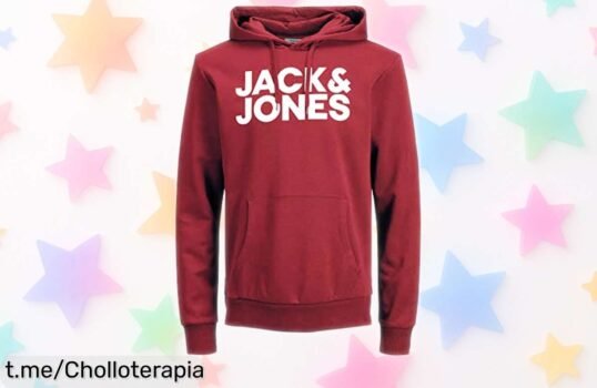 Sudadera con capucha JACK & JONES, estilo único y súper chollo; ¡aprovecha esta rebaja brutal y vístete de personalidad!