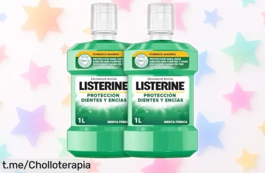 Super enjuague bucal Listerine para dientes y encías, pack de 2 litros a precio loco que garantiza aliento fresco y encías sanas, ¡no dejes pasar este chollo que te hará sonreír!