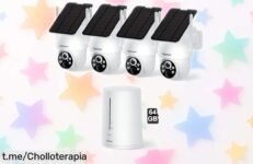 Súper kit de 4 cámaras solares FOSSENXE 2K para vigilar tu hogar sin cables ni cuotas, ¡aprovéchalo ya y cuida lo que más amas!