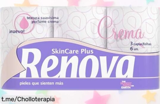 Súper pack de 6 rollos de papel higiénico decorado y perfumado Renova Skin Care Plus a precio increíble, ¡consigue ese toque especial en tu baño antes que se agote!
