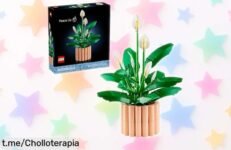 Súper realista planta de interior LEGO con flores blancas que montarás paso a paso, ¡no te pierdas esta oferta increíble y haz tu salón brillar ahora!
