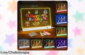 Tablero acrílico LED con 7 colores para dibujar y escribir mensajes, una rebaja que ¡no puedes dejar escapar! Dale un toque especial a tus ideas y sorpréndete cada día.