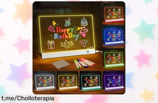 Tablero acrílico LED con 7 colores para dibujar y escribir mensajes, una rebaja que ¡no puedes dejar escapar! Dale un toque especial a tus ideas y sorpréndete cada día.