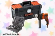 Taladro percutor BLACK+DECKER BEH850KA32QS con 32 accesorios: ¡rebajado a precio loco para que cocines tus proyectos en casa y te conviertas en el rey del bricolaje!