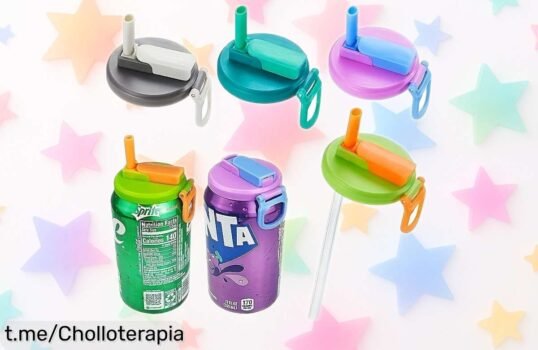Tapa reutilizable para latas de refresco con pajita incluida, caída loca de precio y una solución práctica que no puedes dejar pasar. ¡Bebe sin preocupaciones ahora mismo!
