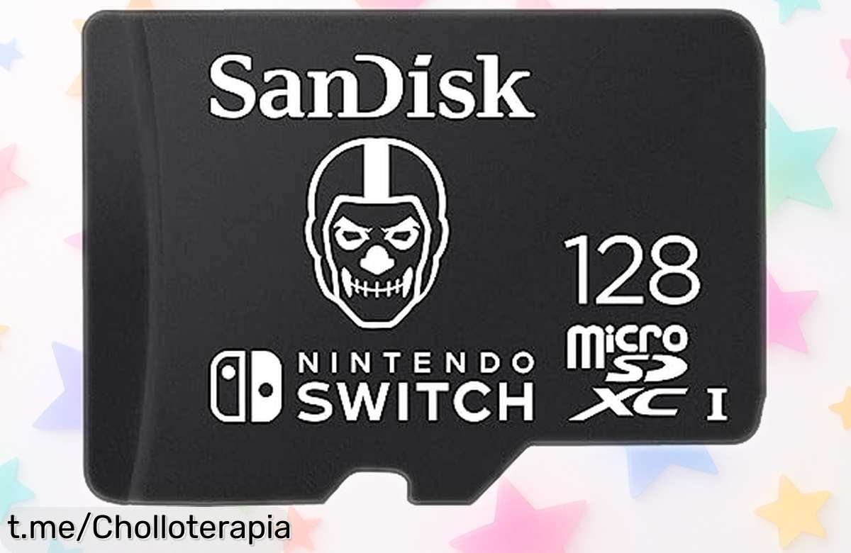Tarjeta microSD SanDisk 128GB para Nintendo Switch Fortnite, ¡rebajada a precio loca! Guarda tus juegos y juega sin límites. Aprovecha este super chollo antes de que se escape.