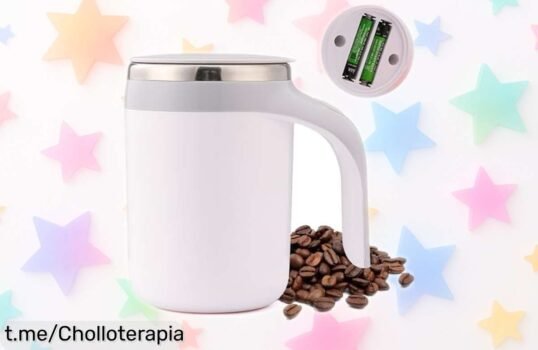 Taza termo automática Kytpyi de acero inoxidable, mezcla tu café con un botón y disfruta del calor sin quemarte: ¡ofertón que no puedes dejar pasar!