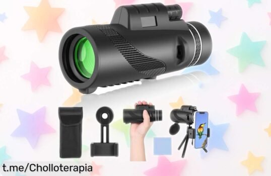 Telescopio monocular PAHTTO 80x100 con zoom potente y adaptador para móvil a un precio de ganga, ¡captura los momentos mágicos en tus aventuras antes que se acabe!