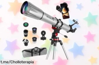 Telescopio refractor HUGERSTAR para principiantes y peques: disfruta del espacio con un ofertón que no se repite, ¡mira las estrellas como nunca antes!
