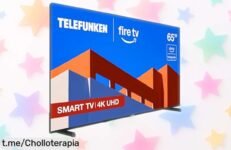 Televisión 65 pulgadas Telefunken 65FTV825 con imagen 4K impresionante y Alexa integrado, ¡aprovecha este ofertón que no se repetirá! Tu diversión al mejor precio.