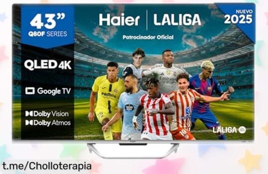 Televisor Haier QLED 4K UHD de 43” con sonido Dolby Atmos, ¡super chollo que no puedes dejar escapar! Disfruta de pelis y videojuegos como nunca antes.