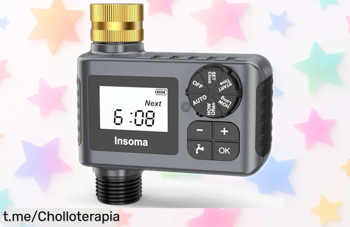 Temporizador para manguera de jardín con pantalla grande y bloqueo infantil, disfruta de un ofertón que hará brillar tu césped sin mover un dedo. ¡No te lo pierdas!