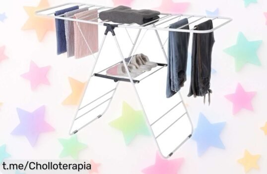 Tendedero plegable SHANN con alas, el ofertón que ahorra espacio y tiempo, ¡no dejes pasar esta oportunidad única para tener todo en orden ya!