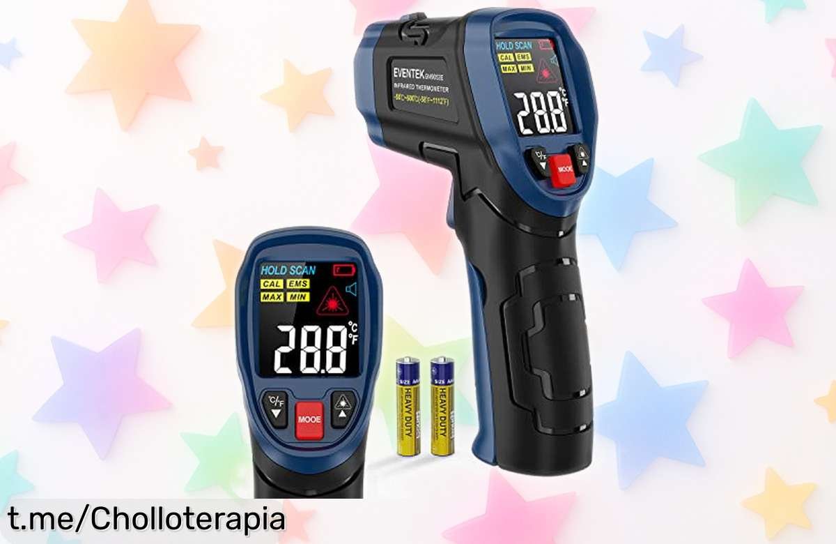 Termómetro de cocina Eventek que mide hasta 600 °C en un segundo, ¡ahora a precio regalado! No dejes pasar esta oportunidad y mejora tus recetas con este chollazo.