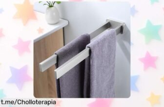 Toallero de pared RUICER con dos barras para secar más toallas: ¡un ofertón resistente y elegante que hará brillar tu baño o cocina! No te lo pierdas, aprovecha ya esta oportunidad única.