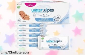 Toallitas para bebés WaterWipes Sensitive+ en un pack de 6 que cuidan la piel delicada a precio de risa, ¡hazte con ellas antes que se acaben y vive la tranquilidad!