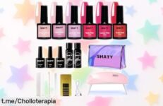 Transforma tus uñas con el Kit de esmaltes BIAB de SHATY®: 6 colores fabulosos y manual incluido a un precio irrepetible, ¡deslúmbrate en casa como una pro!