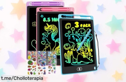 Tres tabletas de escritura LCD Electight para peques, ideal para hacer volar su imaginación a un precio que parece broma. ¡Hazles sonreír antes de que se acaben!