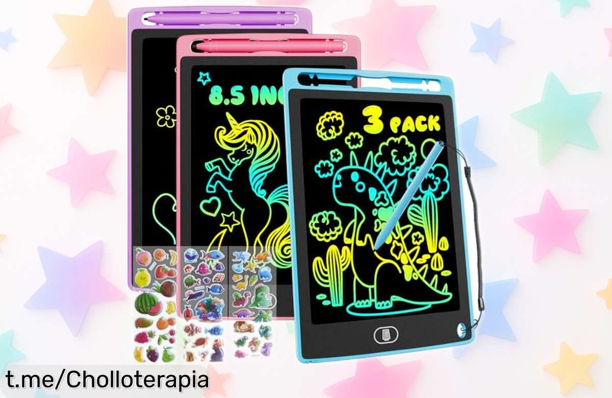 Tres tabletas de escritura LCD Electight para peques, ideal para hacer volar su imaginación a un precio que parece broma. ¡Hazles sonreír antes de que se acaben!