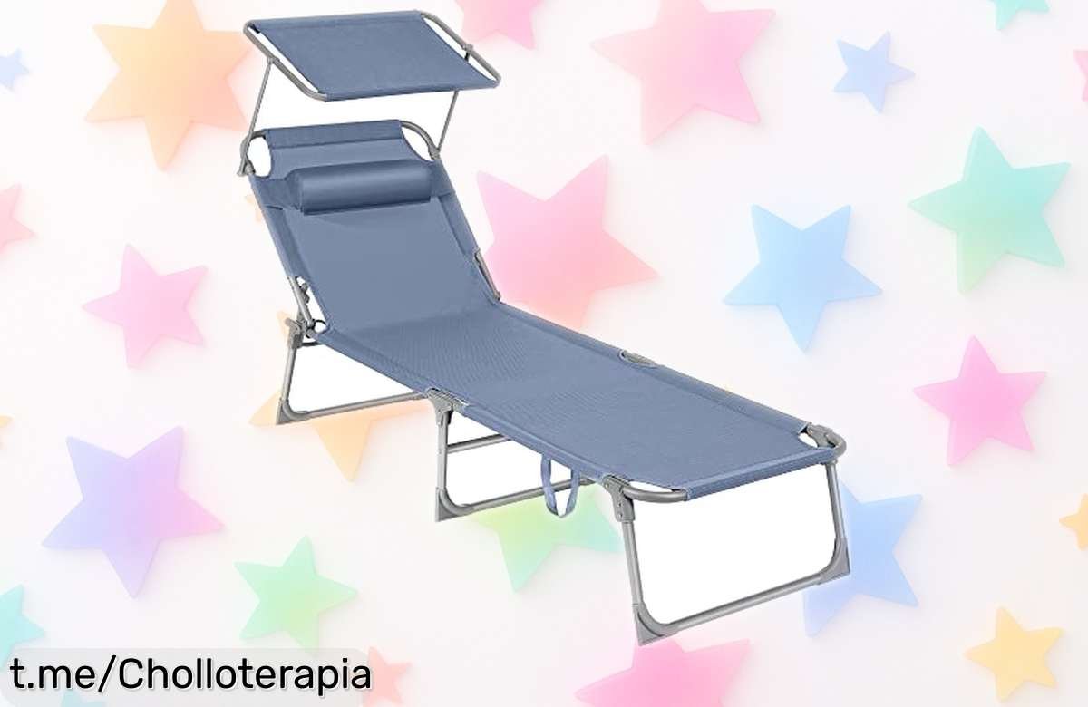 Tumbona plegable SONGMICS con parasol giratorio 360° a precio loco, perfecta para disfrutar el aire libre y relajarte como nunca. ¡Hazte ya con esta oferta que vuela!