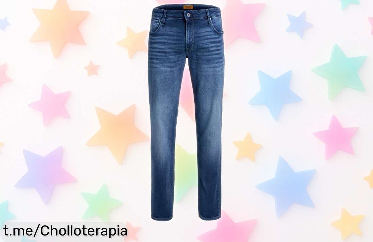 Vaqueros JACK & JONES con ajuste perfecto y cinco bolsillos a precio loco, ¡no los dejes escapar si quieres lucir increíble todos los días!