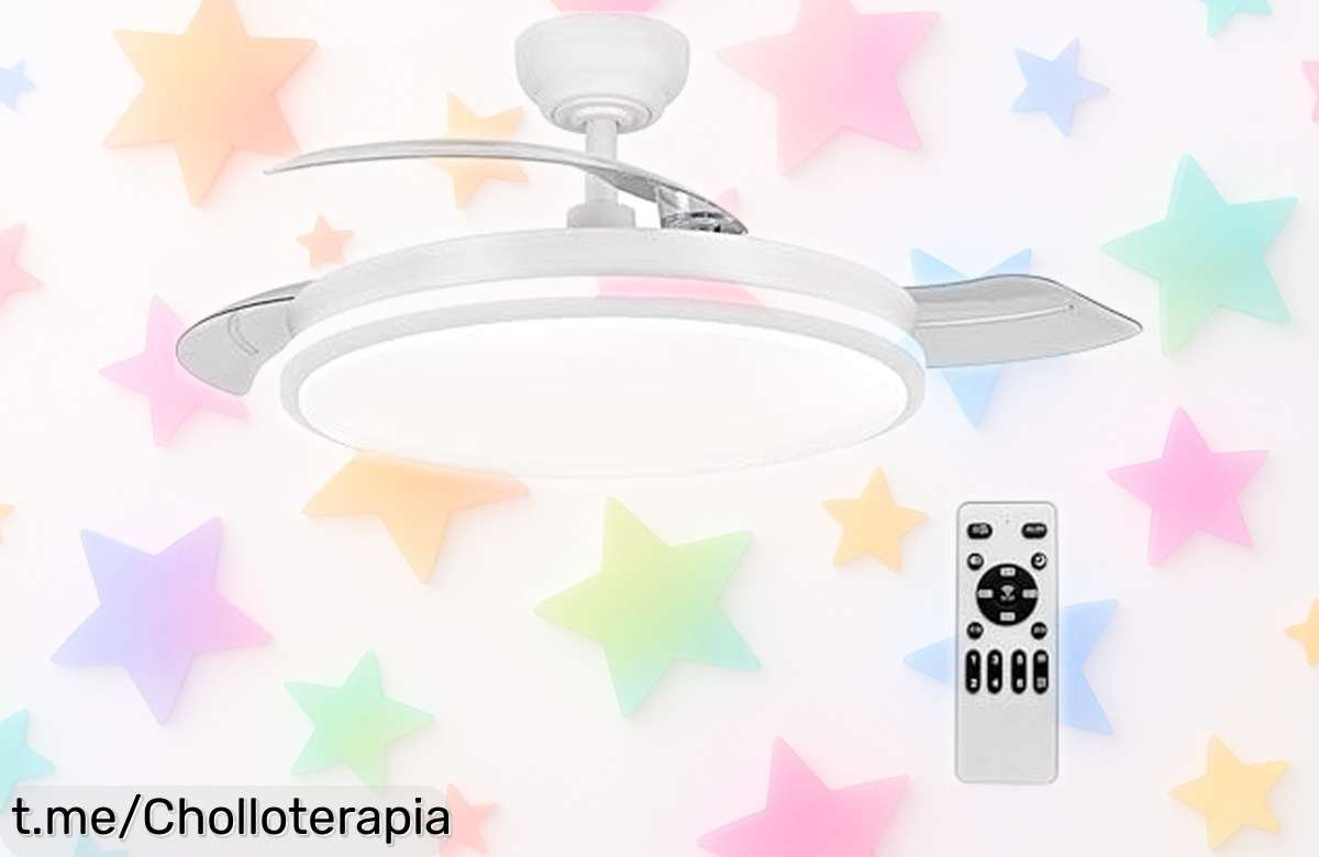 Ventilador de techo con luz LED ajustable y mando para disfrutar en cualquier época del año, no te pierdas este ofertón que hará brillar tu hogar como nunca antes.