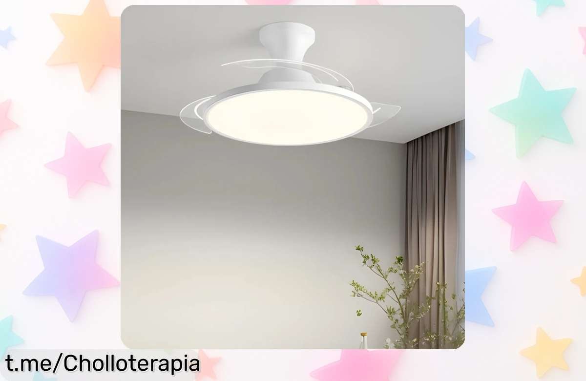 Ventilador de techo extensible con luz LED y hojas invisibles que refresca tu hogar a un precio loco, ¡aprovecha este ofertón inesperado antes de que se agote!