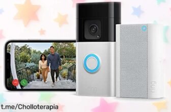 Videotimbre Plus de Ring con cámara HD y batería recargable, ¡rebajado para proteger tu hogar! No te quedes sin este super chollo que facilita tu vida a un clic.