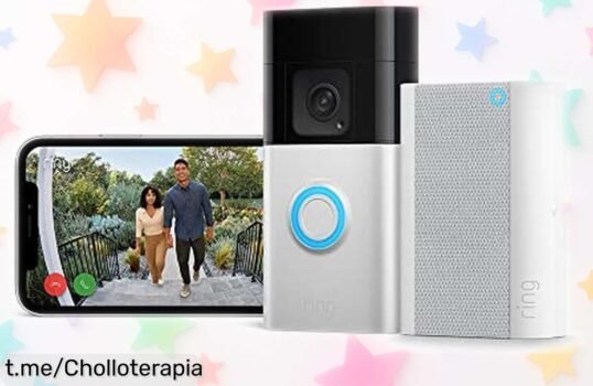 Videotimbre Plus de Ring con cámara HD y batería recargable, ¡rebajado para proteger tu hogar! No te quedes sin este super chollo que facilita tu vida a un clic.