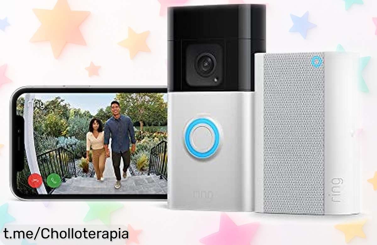 Videotimbre Plus de Ring con cámara HD y batería recargable, ¡rebajado para proteger tu hogar! No te quedes sin este super chollo que facilita tu vida a un clic.