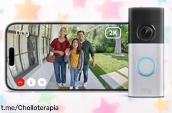 Videotimbre Ring Plus con cámara 2K, imagen clara día y noche: un ofertón para tener control total de tus visitas. ¡No te lo pienses, tu seguridad primero!