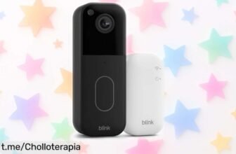 Videotimbre con vídeo HD de cuerpo entero Blink: ¡super chollo para vigilar tu puerta sin líos! Pilas que duran hasta dos años y configuración facilísima. No te quedes sin el tuyo, ¡hazlo ya!
