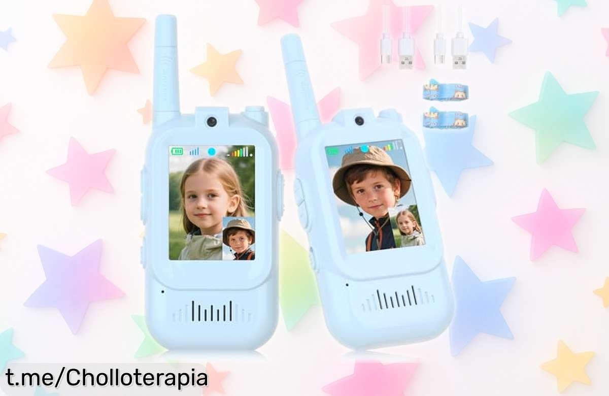 Walkie talkies con videollamada para peques, pack de 2 a un precio rebajado que no podrás dejar pasar; ¡diviértete y juega en grande con este regalo inolvidable!