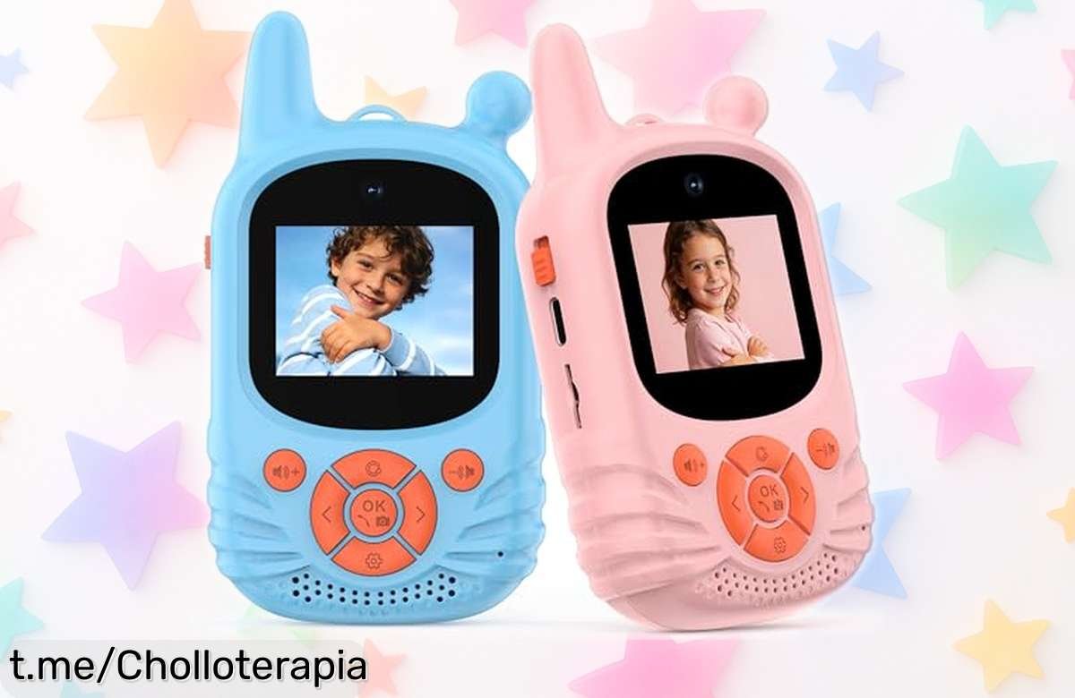 Walkie talkies de vídeo para niños con cámara HD dual, pack de 2 a un precio loco: ¡deja que se diviertan comunicándose sin parar y aprovecha esta oferta increíble!