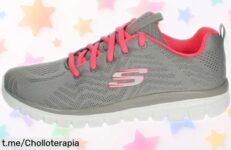 Zapatillas Skechers Graceful Get Connected, el ofertón que tus pies estaban esperando. ¡Amortiguan cada paso y se adaptan a ti! No dejes pasar esta oportunidad única para sentirte ligera y libre.