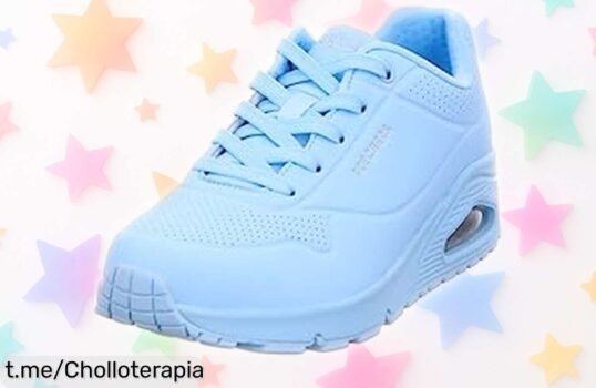 Zapatillas Skechers Uno para mujer, ¡súper fáciles de poner y quitar en un segundo! No te pierdas este ofertón que hará tus días más ligeros y alegres.