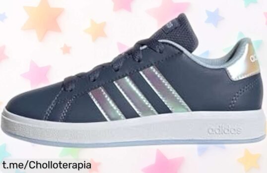 Zapatillas para peques adidas Grand Court: ¡chollazo con piel sintética duradera y suela cosida que aguanta todo! No dejes pasar esta oferta única llena de diversión.