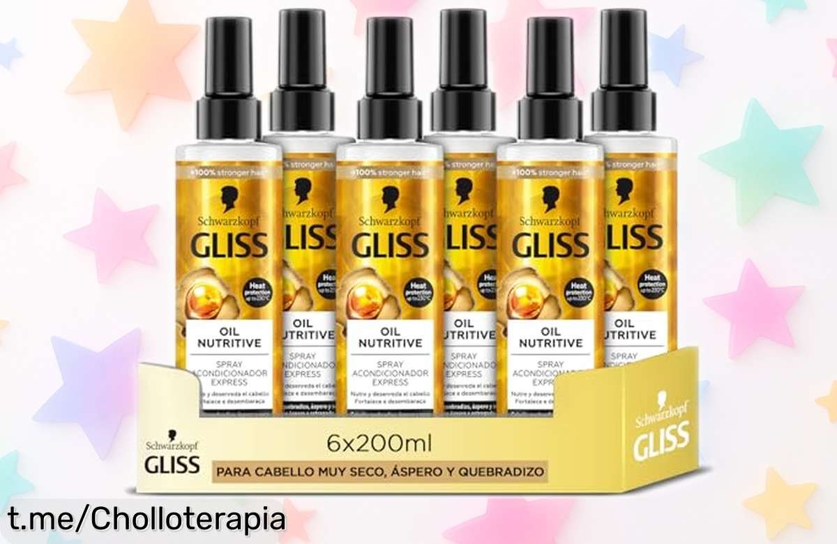 Acondicionador bifásico Gliss Oil Nutritive para pelo seco, pack de 6 a precio loco: ¡suave y brillante al instante! Cuida tu melena sin complicaciones.