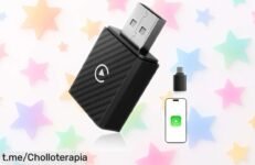 Adaptador CarPlay inalámbrico para iPhone: precio locura y conexión al instante con tu coche, disfruta de música y apps sin cables mientras te desplazas. ¡No dejes pasar esta oferta!