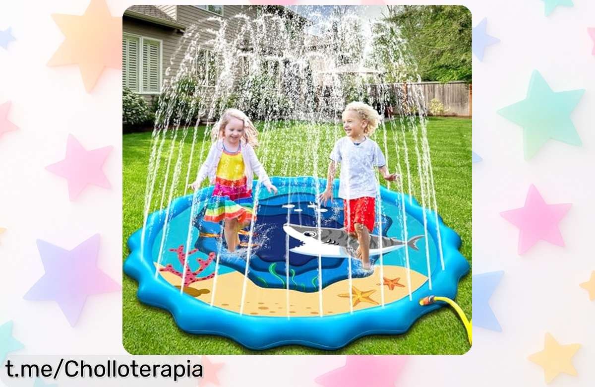 Alfombra rociadora de agua XUNIVERS Splash Pad, diversión a raudales para los peques y tu perro con chorros ajustables: ¡un capricho mojado a precio rebajado que no te puedes perder!