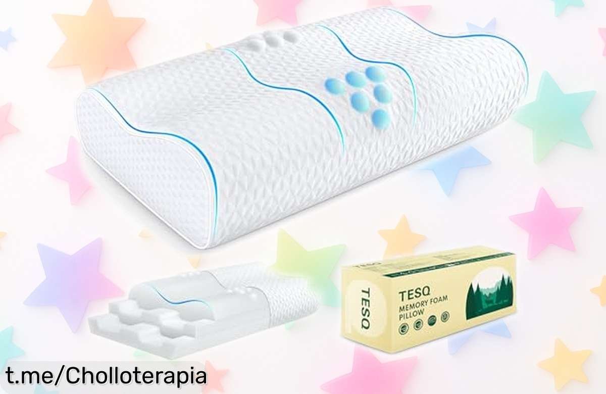 Almohada cervical TESQ con masaje y ajuste perfecto que cuidará de tu descanso a un precio regalado; ¡no te la puedes perder, mejora tus noches ya!