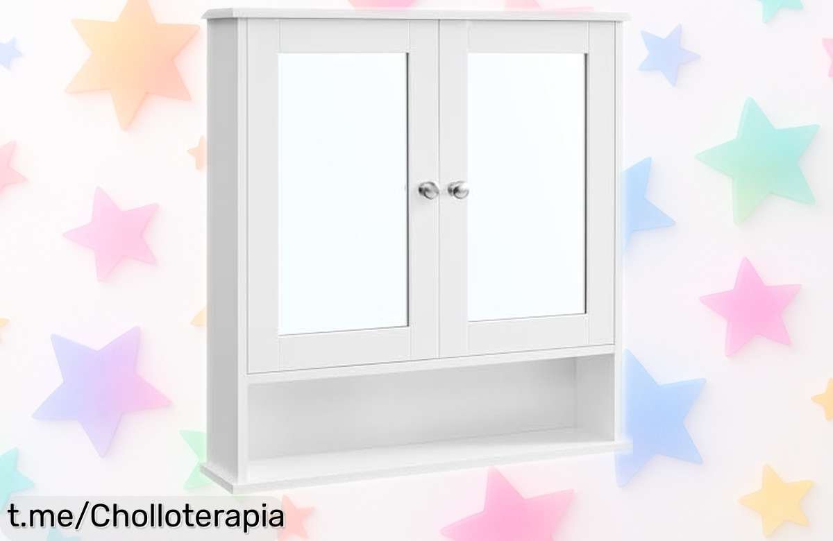Armario de baño con espejo VASAGLE LHC002, estante ajustable y balda abierta a un precio tirado que será el aliado perfecto para tu día a día. ¡No te lo pierdas!