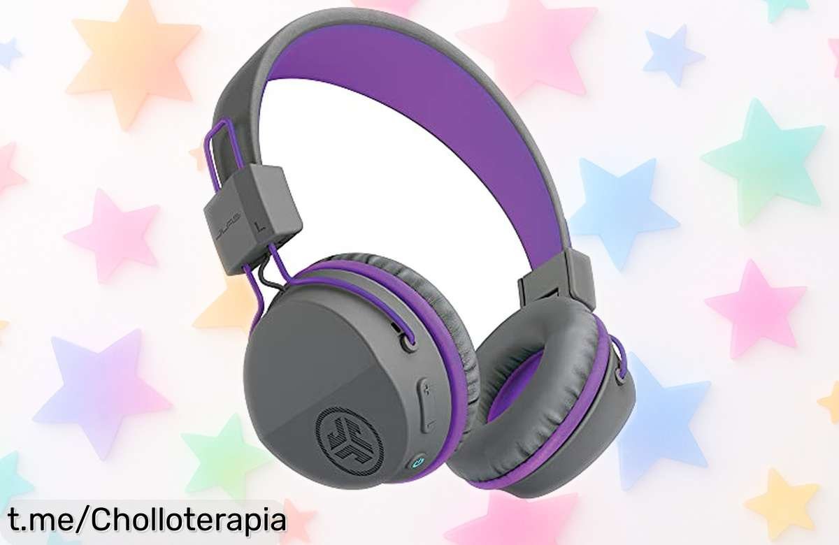 Auriculares Bluetooth JLab JBuddies Studio para niños con limitador de volumen y 13 horas de música ¡No te quedes sin este ofertón que cuida sus oídos!